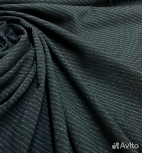 Ткань Кулирка Деворе полосочки Черный