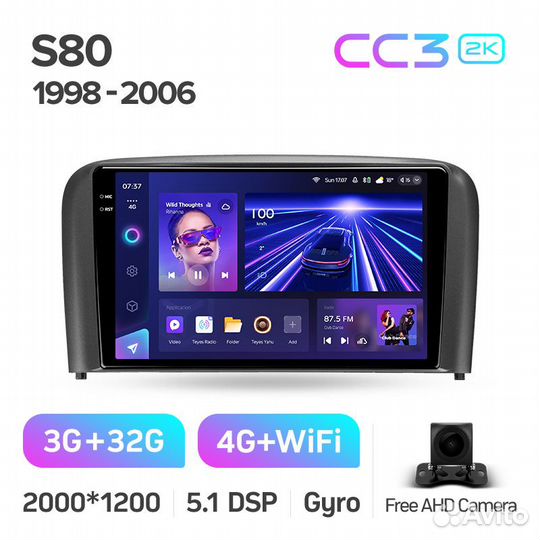 Магнитола Teyes CC3 2K 3/32 Volvo S80