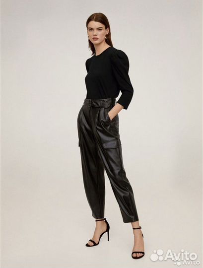 Брюки эко кожаные Mango манго