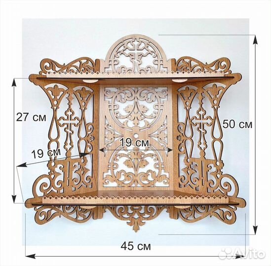 Угловая полка для икон