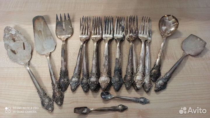 Набор Роза Троянда 19 шт мельхиор посеребрение