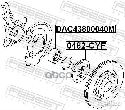 DAC43800040M подшипник ступ. пер Mitsubishi Ou