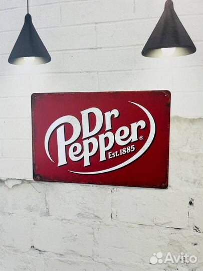 Декор на стену табличка Dr pepper