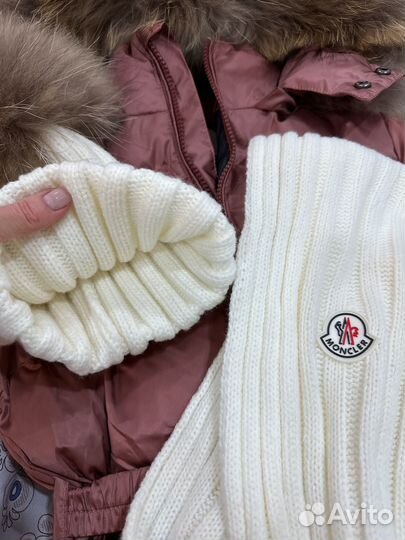 Комплект шапка, шарф moncler для девочки мальчика