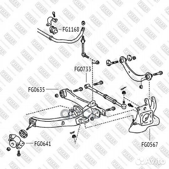 Сайлентблок заднего нижнего рычага toyota Avens