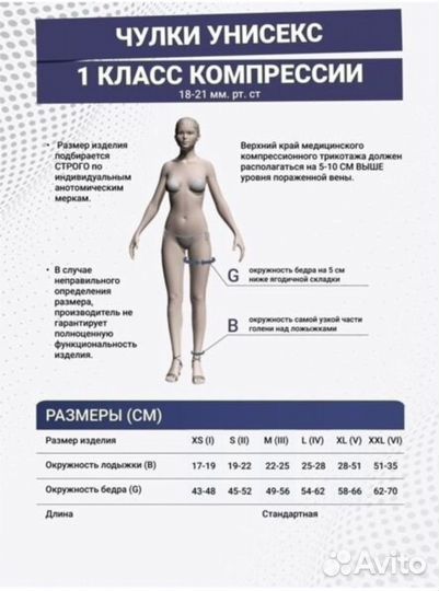 Компрессионные чулки новые 1класса