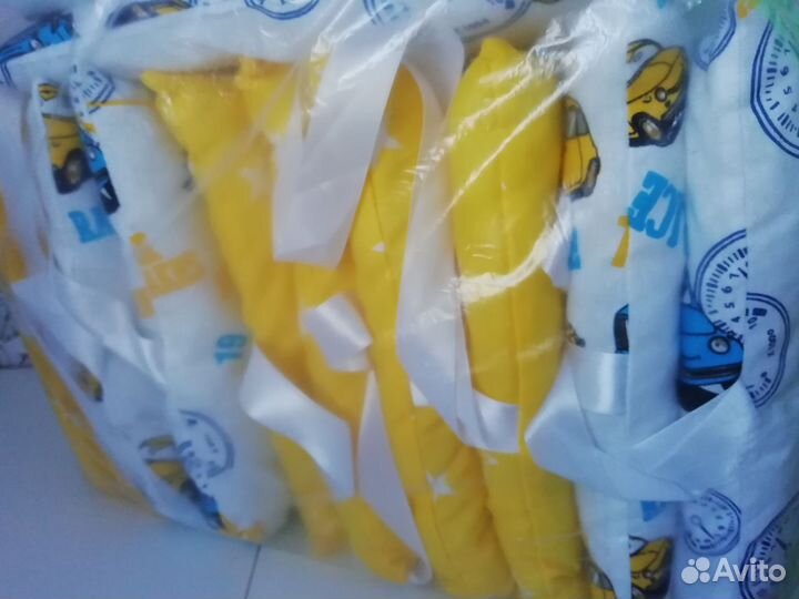 Бортики 12 подушек,простынь на резинке