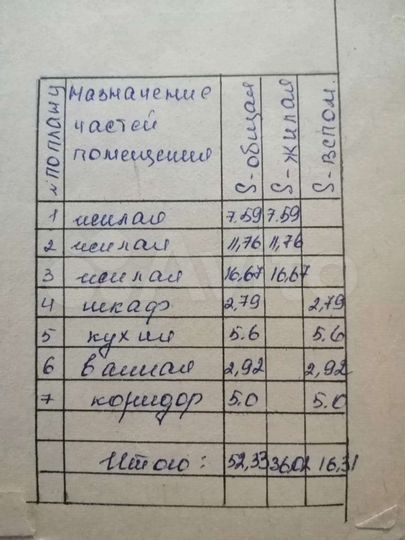 3-к. квартира, 52,3 м², 3/4 эт.