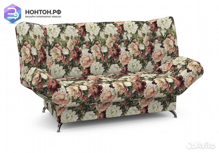 Диван клик-кляк Палермо с принтом пионы