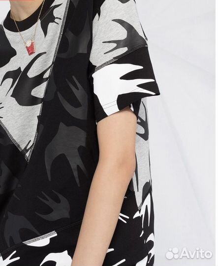 McQ Swallow платье-футболка с принтом