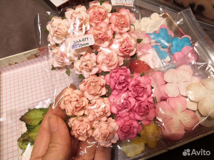 Набор цветочков и листочков