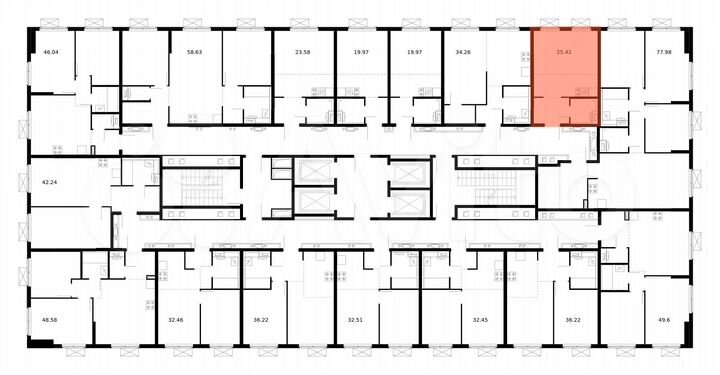 Квартира-студия, 25,4 м², 26/26 эт.