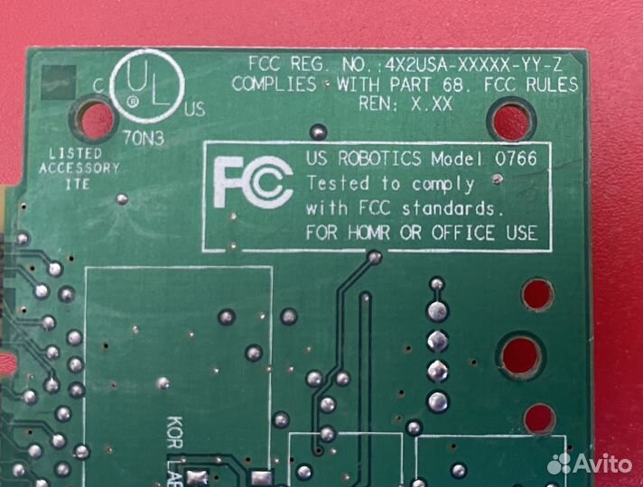 Модем PCI передачи данных, факсов US Robotics 0766