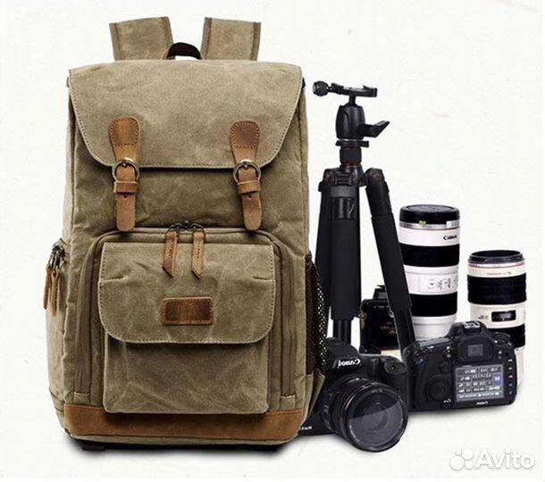 Винтажный стильный фото рюкзак водонепроницаемый
