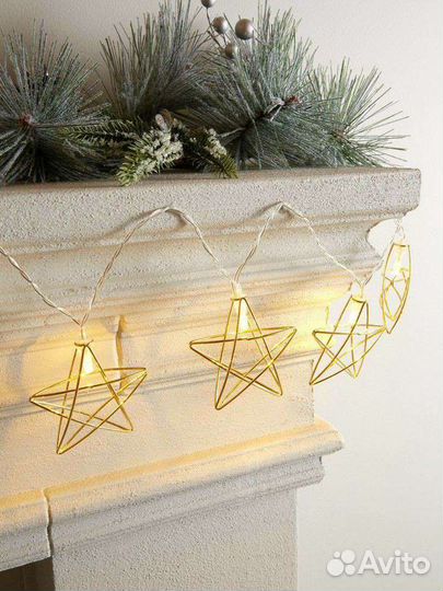 Гирлянда железная звезда, 3 метра