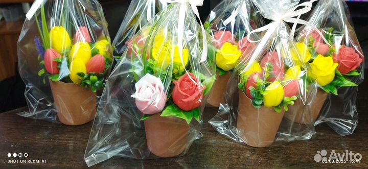 Букетики из мыла