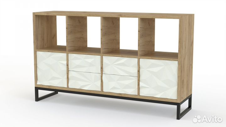 Стеллаж с ящиками белый