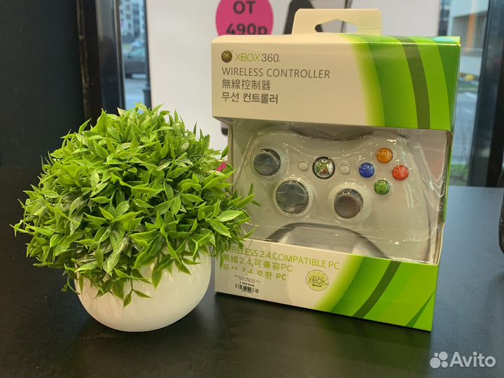 Джойстик xbox 360 беспроводной белый