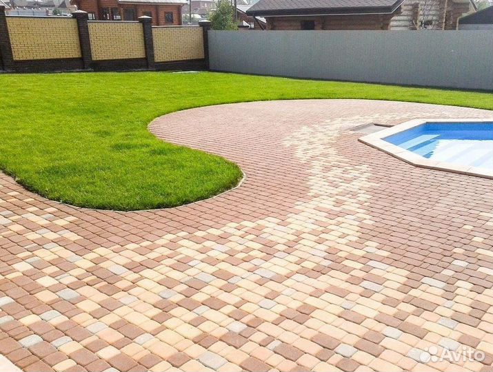 Тротуарная плитка Гжелка