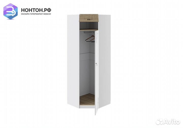 Угловой шкаф Оксфорд ривьера / белый с рисунком