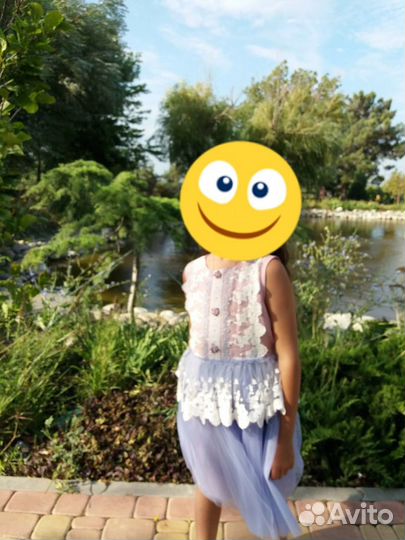 Платье льняное на выпускной 128-134