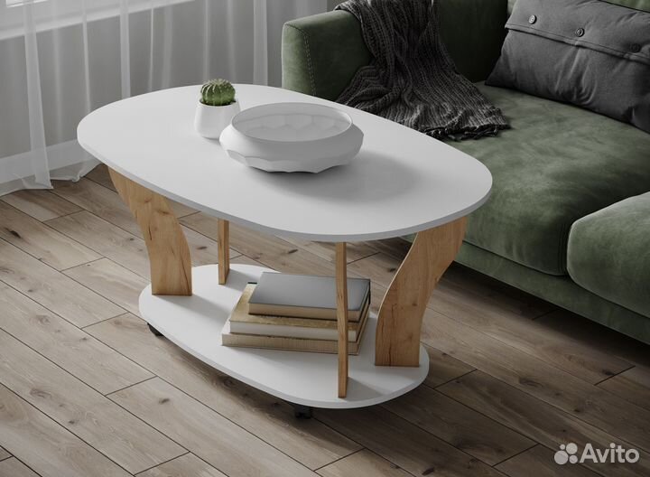 Стол овальный на колесиках