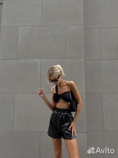 Шорты экокожа