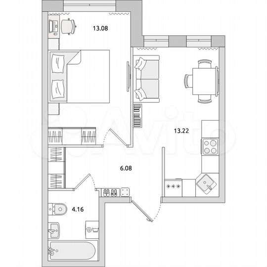 1-к. квартира, 36,5 м², 2/17 эт.