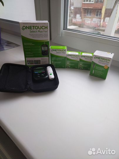 Глюкометр One Touch select+,тест полоски, ланцеты