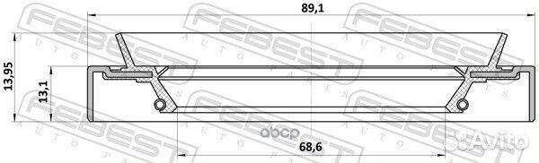 Сальник ступичный передний 68.8X89.1X13.1X13.95
