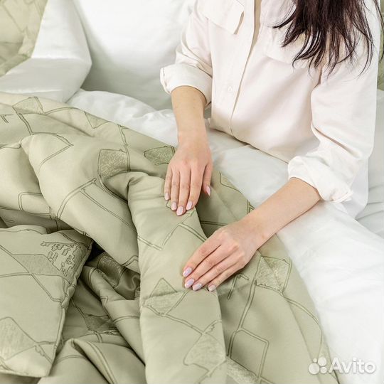 Покрывало плед новое Иззи Фисташка