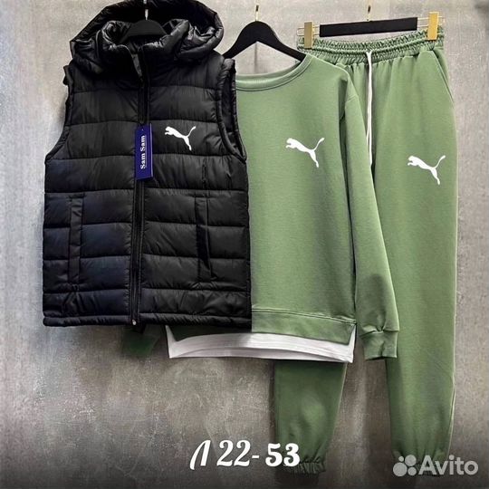 Спортивный костюм мужской+жилетка Puma тройка