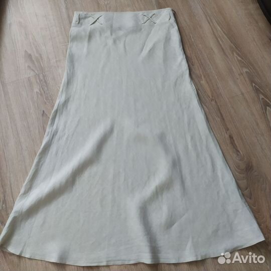 Юбка из льна миди