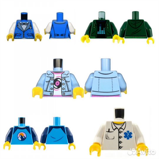 Лего детали торсы от минифигурок
