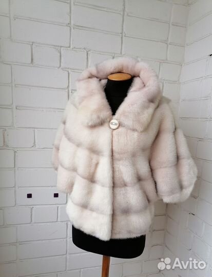 Шуба норковая балеро с капюшоном