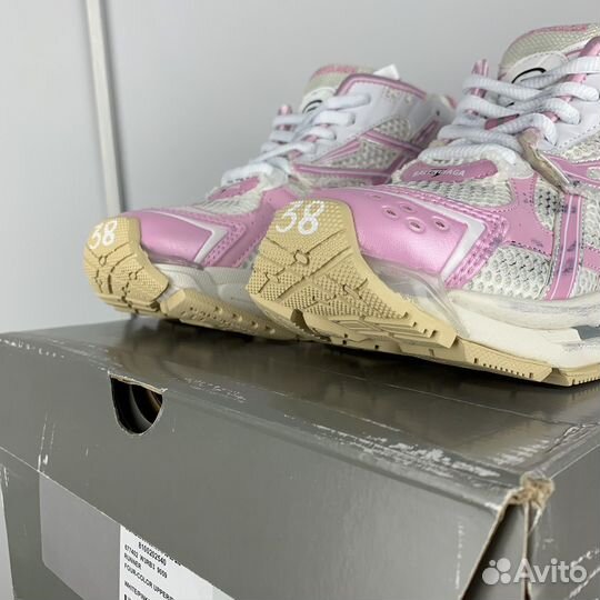 Кроссовки Balenciaga Runner white pink розовые