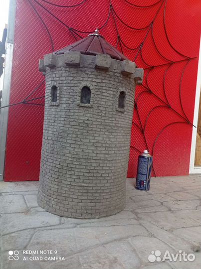 Башня из бетона в сад огород декоративная, мусорка