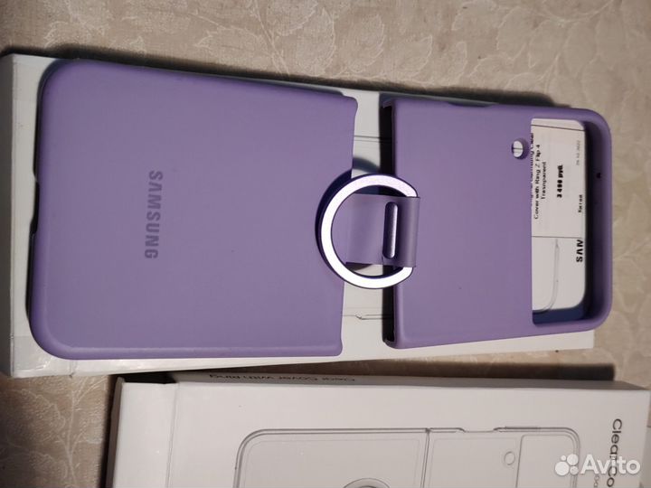 Чехол Samsung Z flip4 clear cover with ring