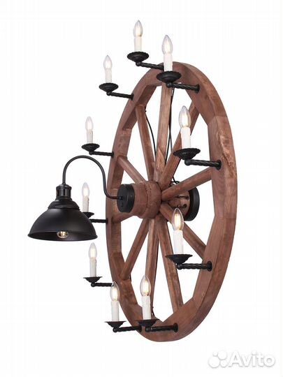 Люстра и Бра для Ресторанов Деревянное колесо