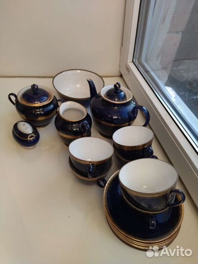 Чайный сервиз лфз СССР- синий cobalt