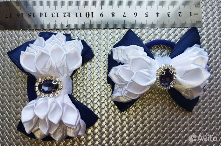 Банты для волос белые