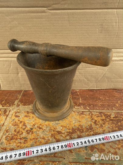 Ступка с пестиком чугунная кусинское литьё