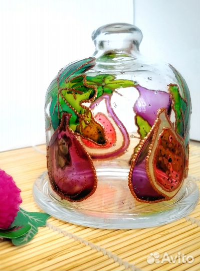 Лимонница стеклянная. Ручная роспись