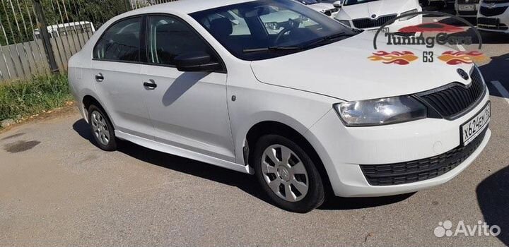 Накладки на пороги Шкода Рапид 2012-2020г.в