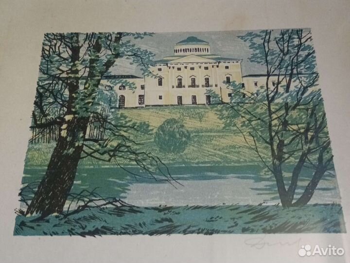 Линогравюра СССР, художник Данилов А.В