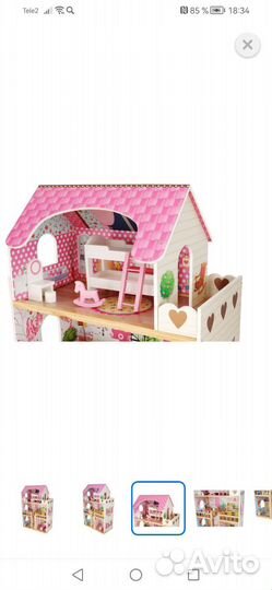 Кукольный домик для барби с мебелью