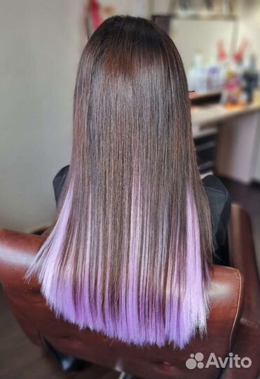 Афронаращивание, цветной ряд, наращивание волос