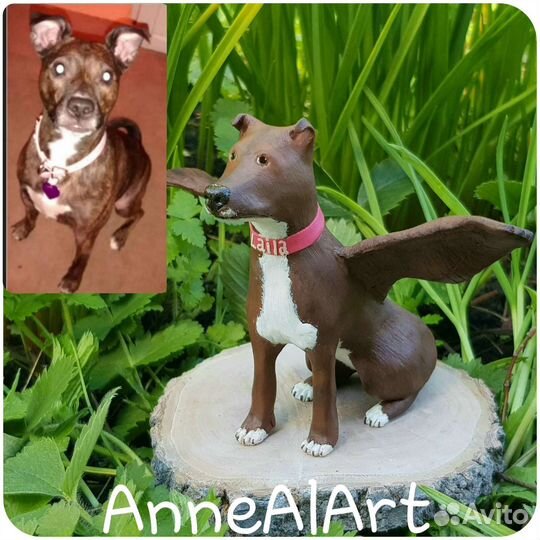 Портретная статуэтка фигурка собака питбультерьер