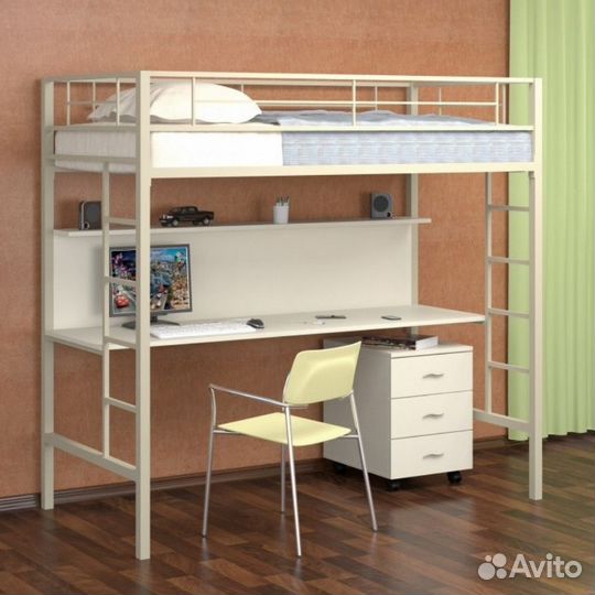 Металлическая кровать-чердак