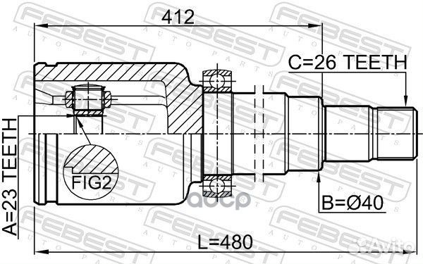 Шрус ford focus II/C-MAX 07-10 внут.прав.к-ккт